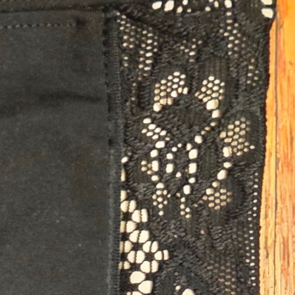 NEW DAVID LERNER Lace side seam detail LEGGINGS in BLACK SMALL Women's - Picture 4 of 4